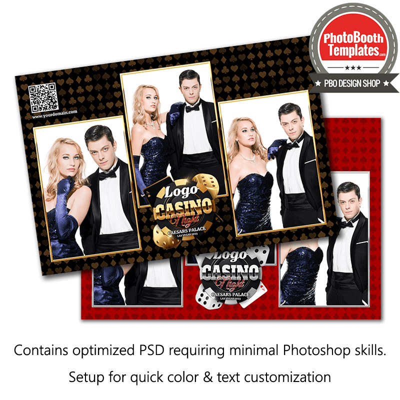 Classy Casino 3-pose Postcard