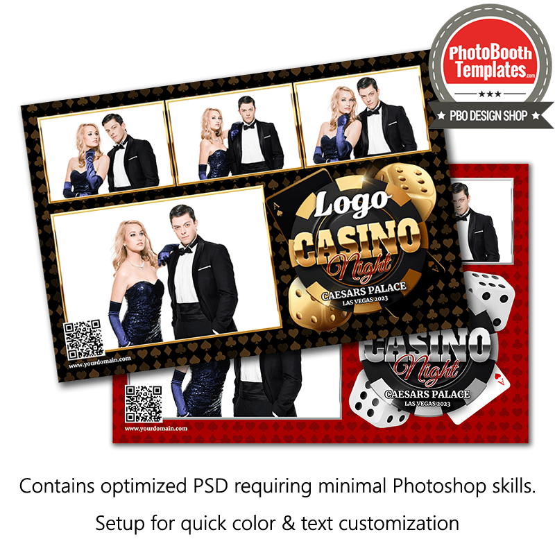 Classy Casino 4-pose Postcard