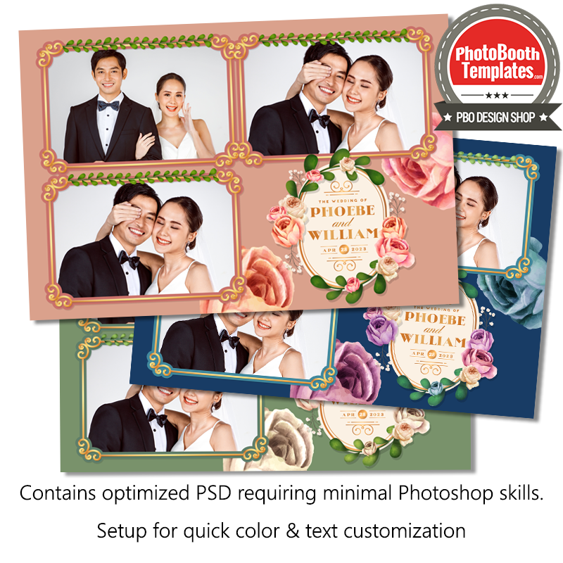 Vintage Floral Garden 3-pose Postcard