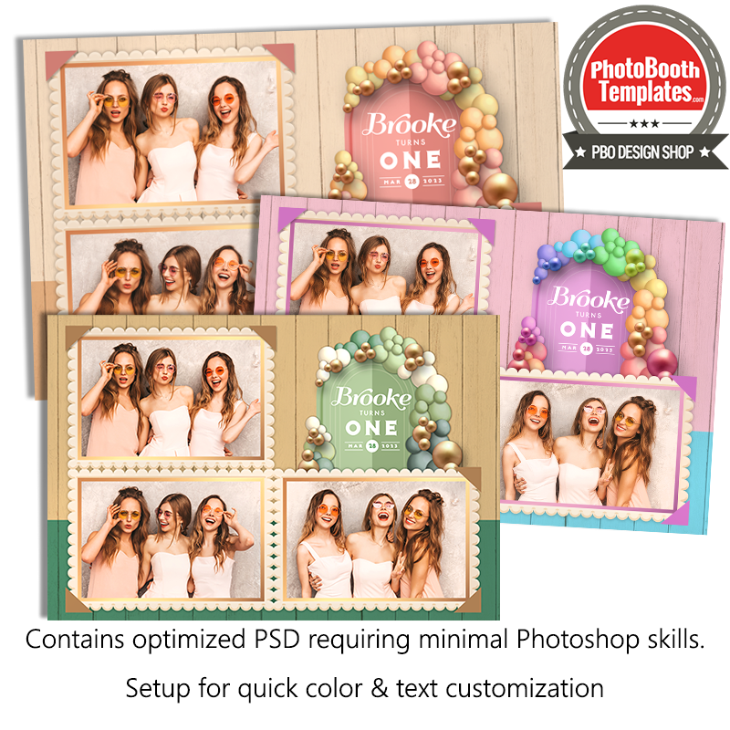 Balloon Garland Arch 3-pose Postcard