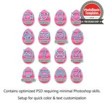 Easter Egg Celebration Buttons