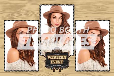 Country Western 3-pose Postcard