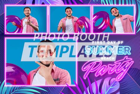Neon Tropics 4-pose Postcard