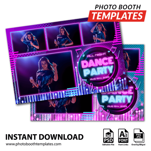 Dance Party Night 4-pose Postcard