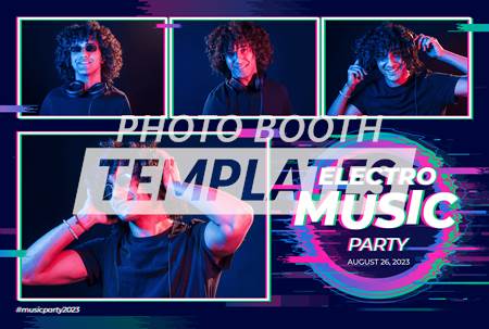 Music Party 4-pose Postcard