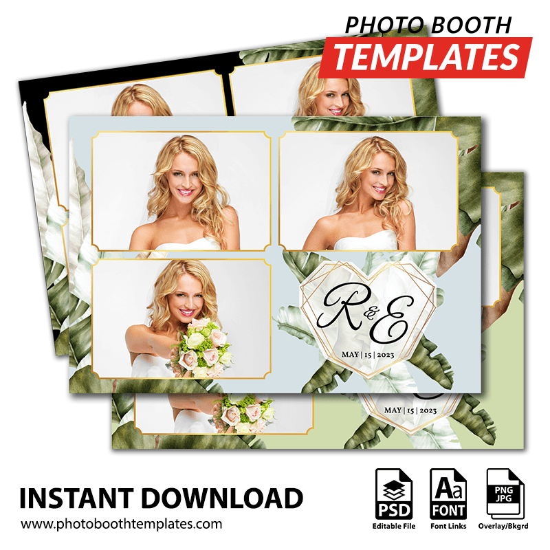 Botanical Wedding 3-pose Postcard