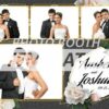 Geometric Floral Wedding 4-pose Postcard