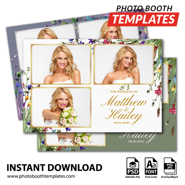 Wildflower Wedding 3-pose Postcard 1 Wildflower Wedding 3-pose Postcard