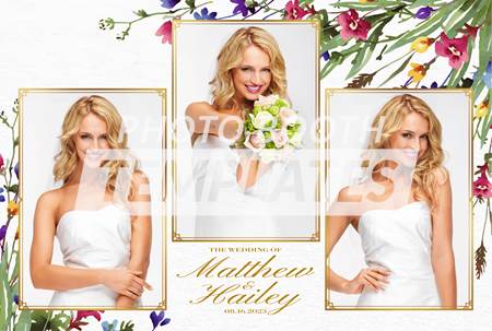 Wildflower Wedding 3-pose Postcard