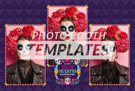 Dia de los Muertos Celebration 3-pose Postcard