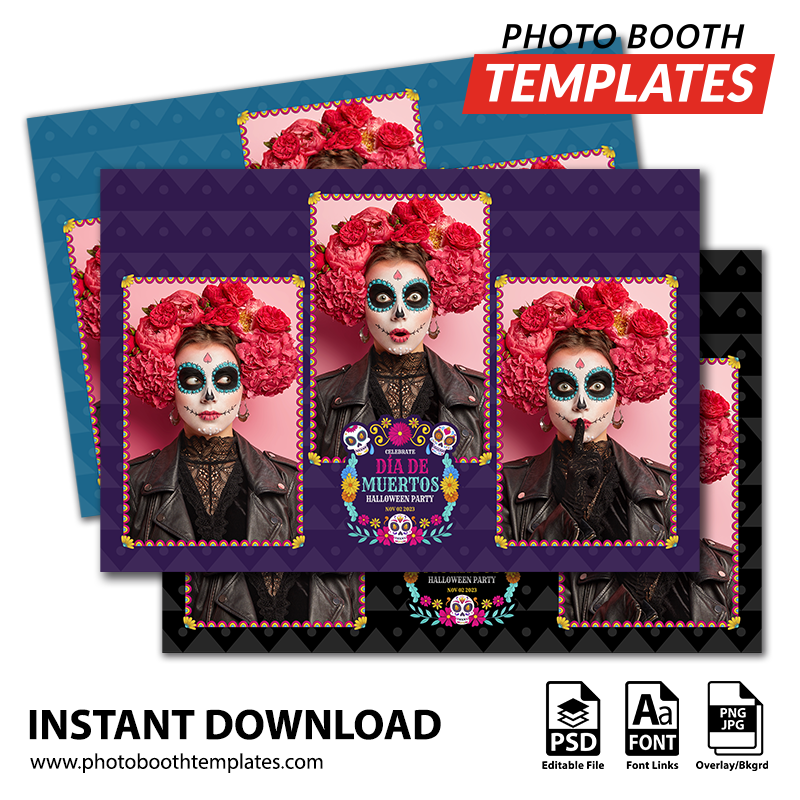 Dia de los Muertos Celebration 3-pose Postcard