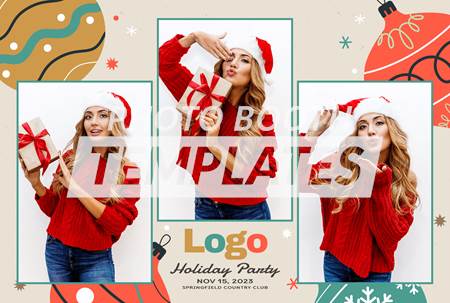 Festive Holiday Ornaments 3-pose Postcard