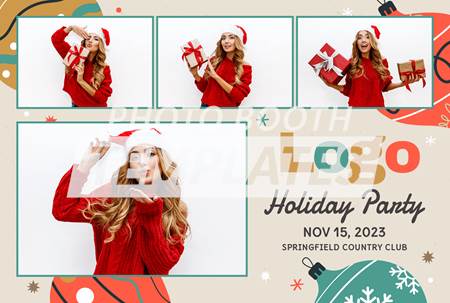 Festive Holiday Ornaments 4-pose Postcard