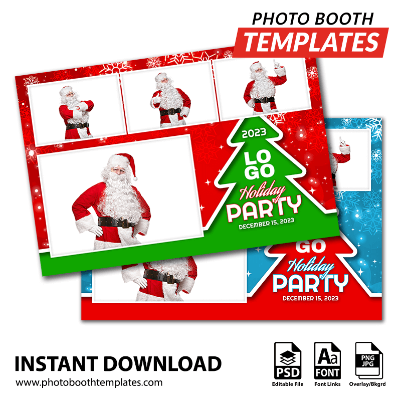 Cheery Holiday Tree 4-pose Postcard
