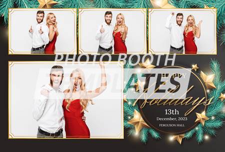 Holiday Season Wreath 4-pose Postcard 2 Holiday Season Wreath 4-pose Postcard