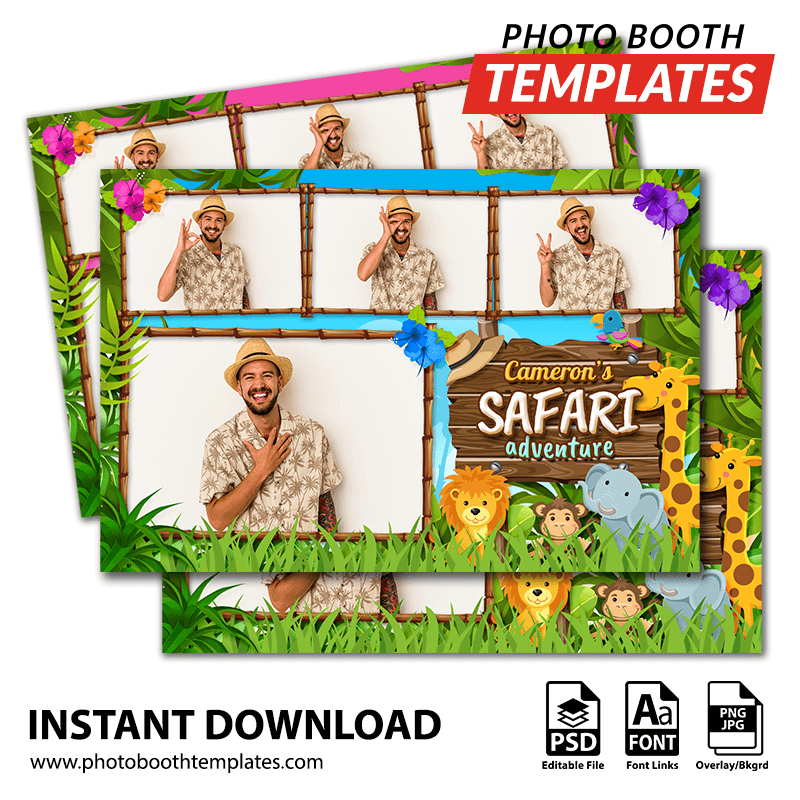 Jungle Safari Celebration 4-pose Postcard