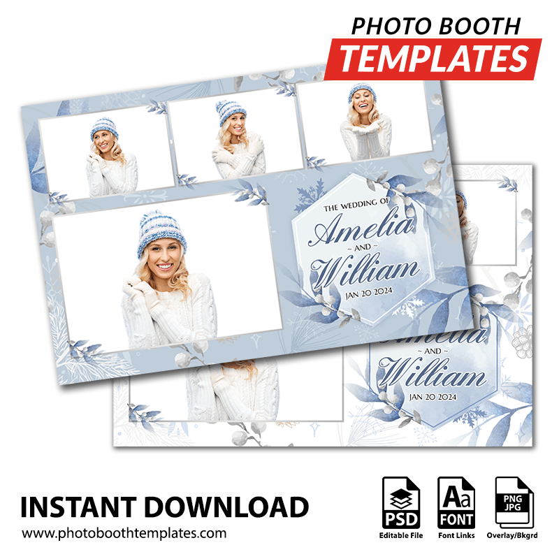 Winter Floral 4-pose Postcard