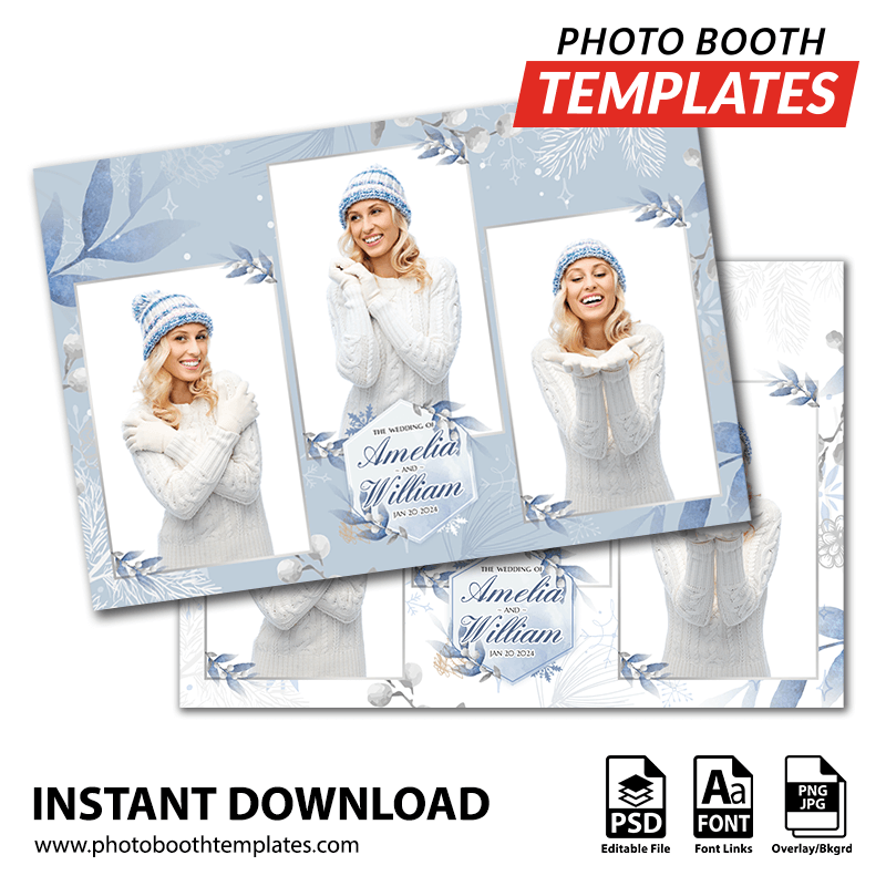 Winter Floral 3-pose Postcard
