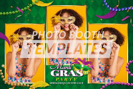 Masked Mardi Gras 3-pose Postcard