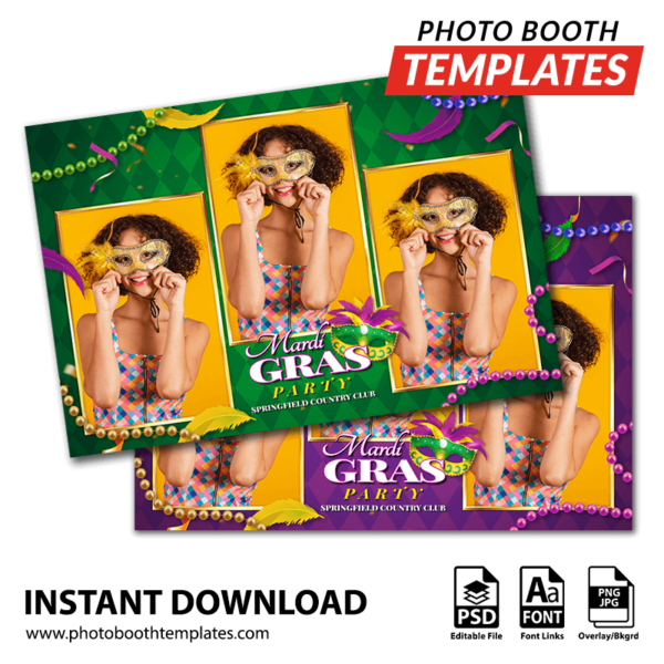 Masked Mardi Gras 3-pose Postcard