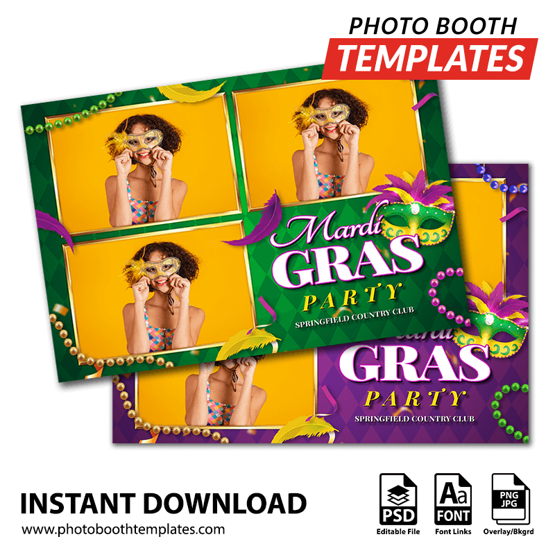 Masked Mardi Gras 3-pose Postcard