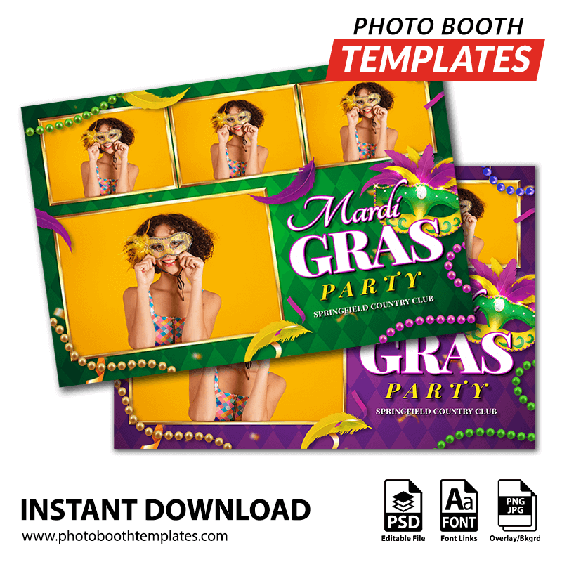 Masked Mardi Gras 4-pose Postcard