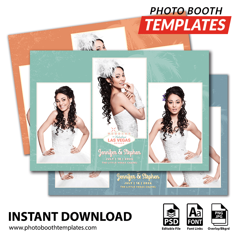 Vegas Wedding 3-pose Postcard