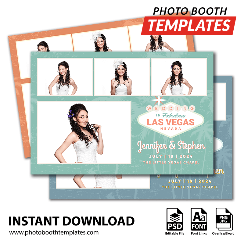 Vegas Wedding 4-pose Postcard