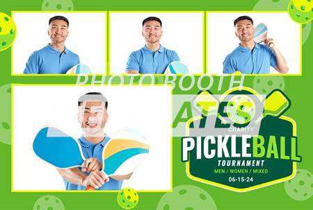 Pickleball Event 4-pose Postcard