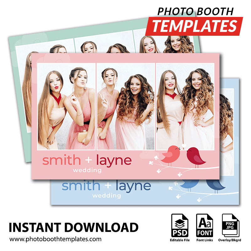 Romantic Love Birds 3-pose Postcard