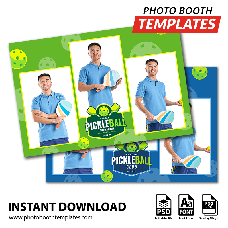 Pickleball Event 3-pose Postcard