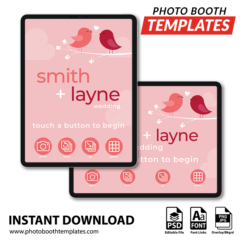 Romantic Love Birds iPad Welcome Screens