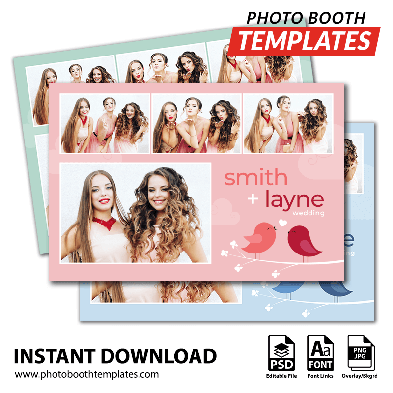 Romantic Love Birds 4-pose Postcard