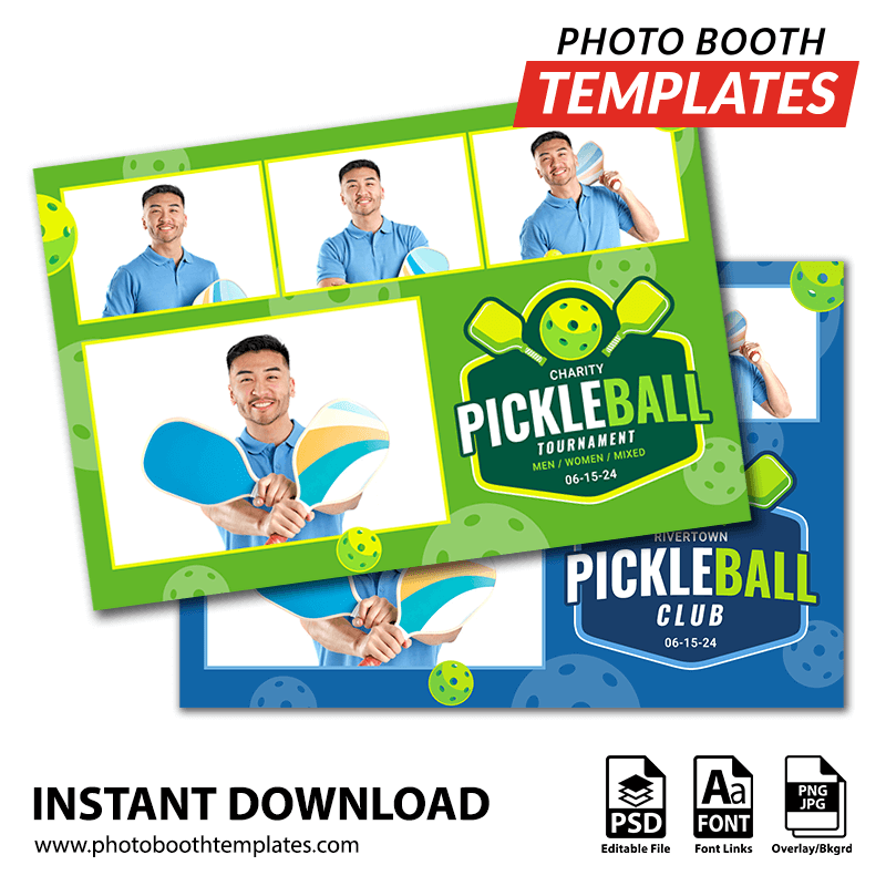 Pickleball Event 4-pose Postcard