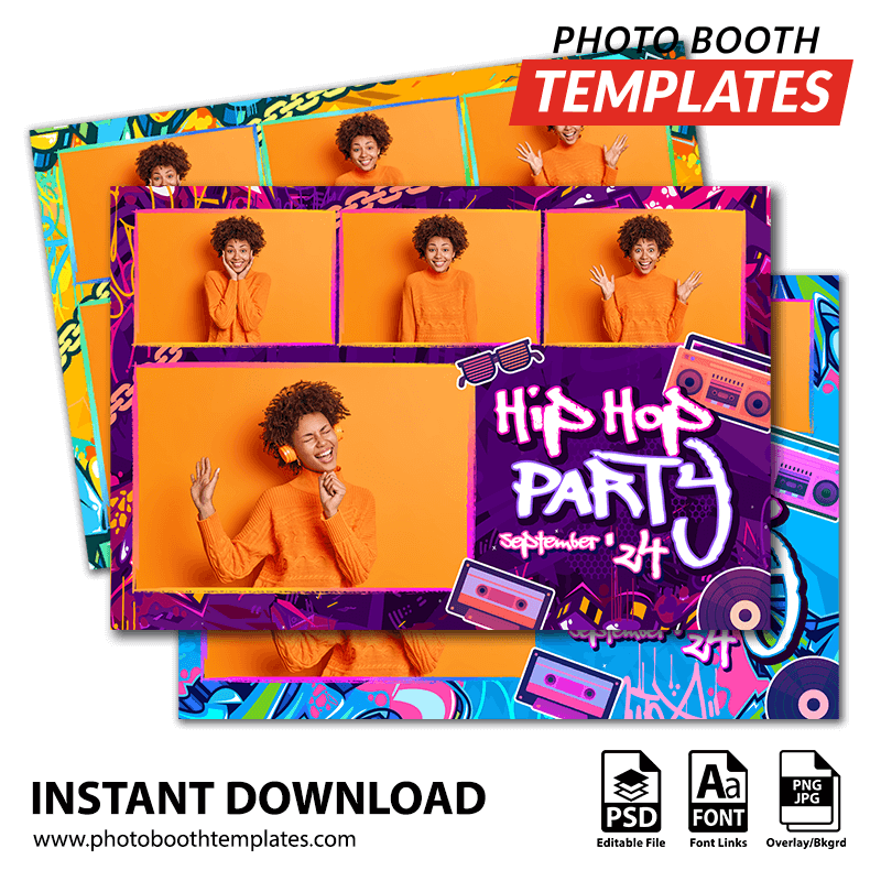 Hip Hop Celebration 4-pose Postcard