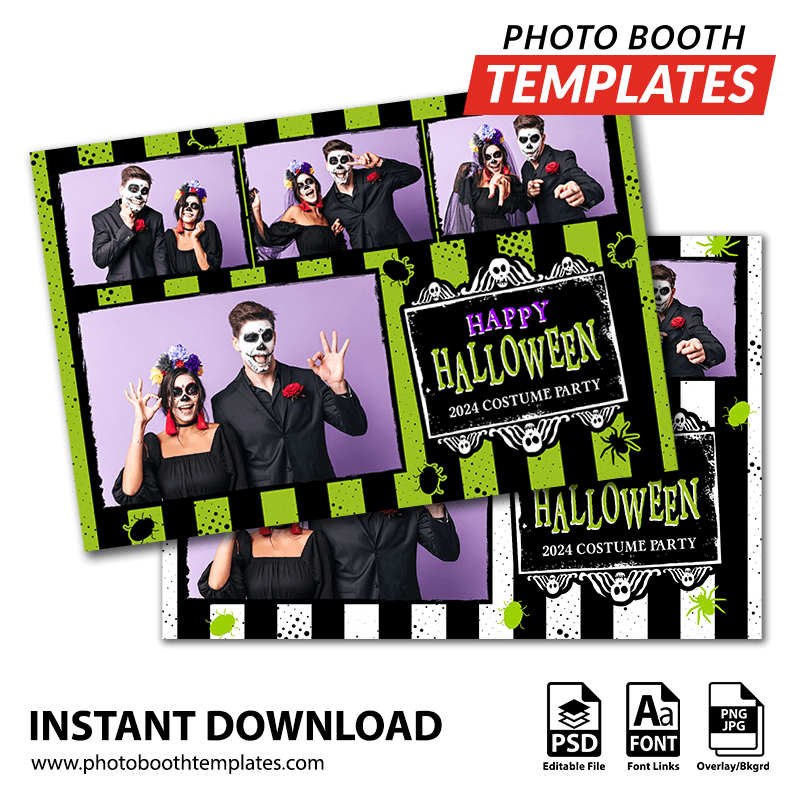 Halloween Showtime 4-pose Postcard