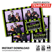Halloween Showtime 3-pose Postcard