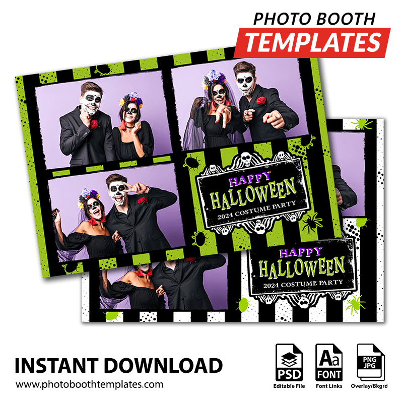 Halloween Showtime 3-pose Postcard