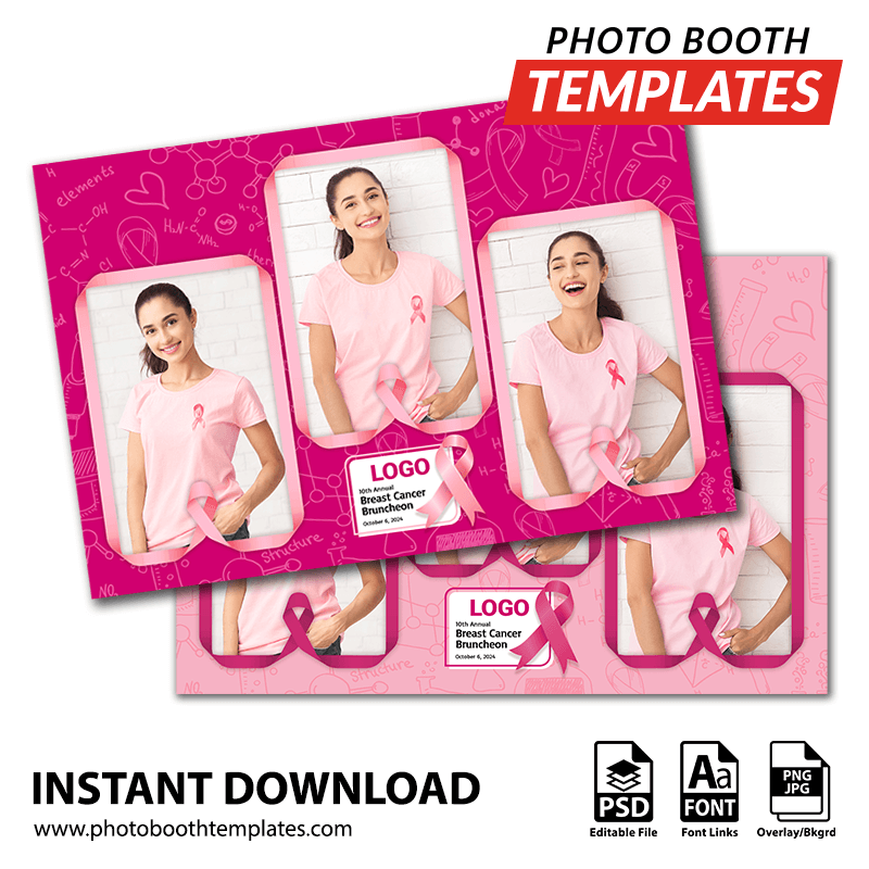 Breast Cancer Event 3-pose Postcard