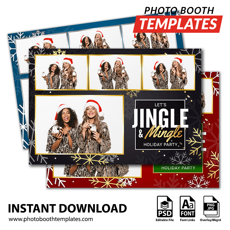 Season's Snowflakes 4-pose Postcard