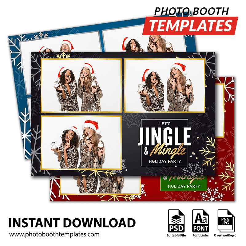 Season's Snowflakes 3-pose Postcard