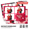 Rosy Valentine 3-pose Postcard