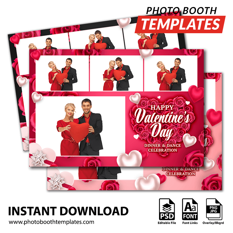 Rosy Valentine 4-pose Postcard