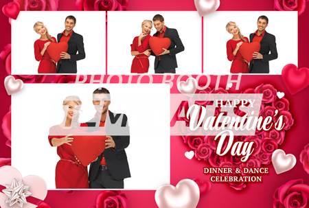 Rosy Valentine 4-pose Postcard