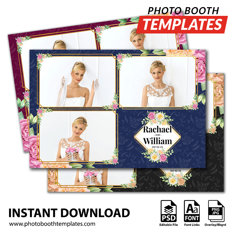 Floral Charm 3-pose Postcard