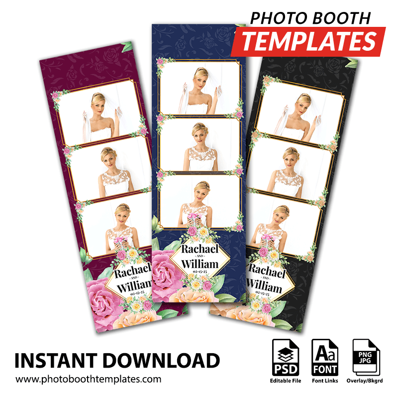Floral Charm 3-up Strips