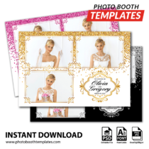 Glamorous Sparkle 3-pose Postcard