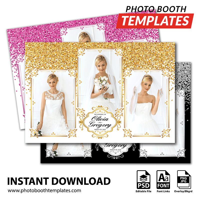 Glamorous Sparkle 3-pose Postcard
