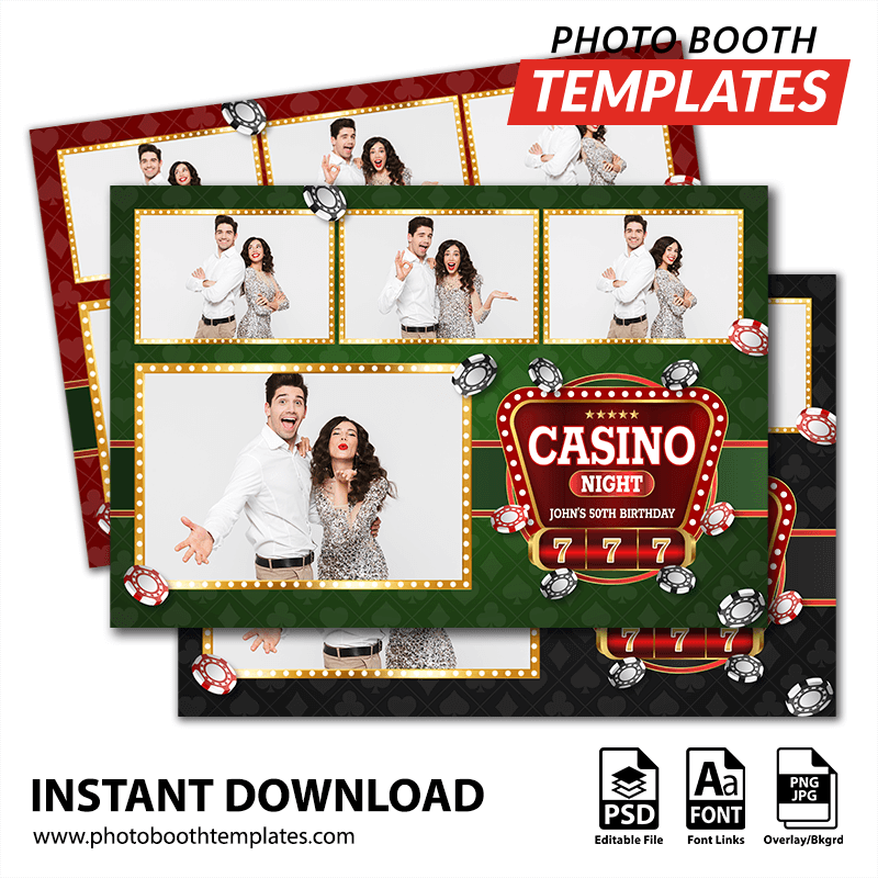 Casino Jackpot 4-pose Postcard