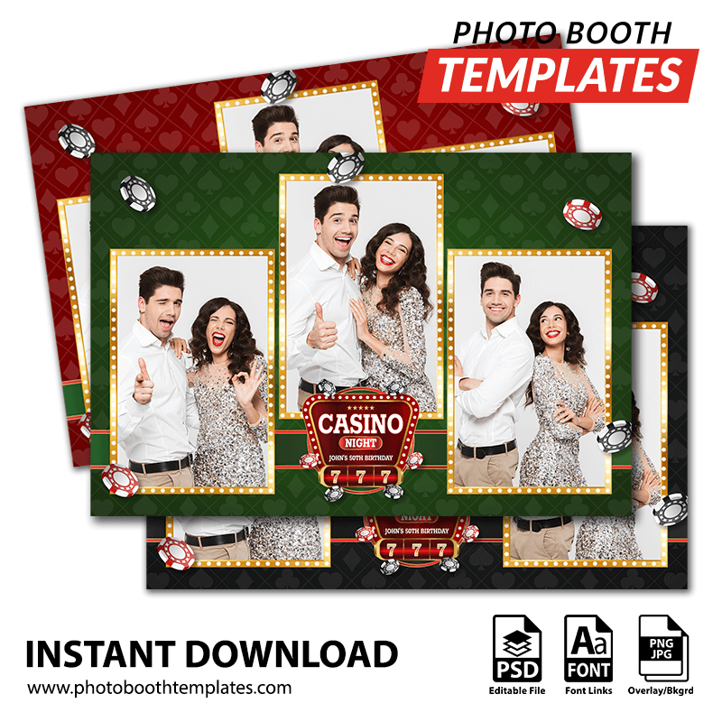 Casino Jackpot 3-pose Postcard